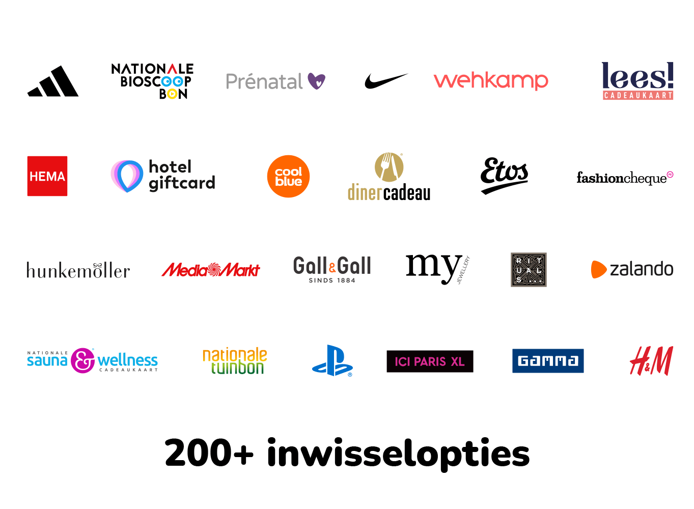 200+ inwisselopties